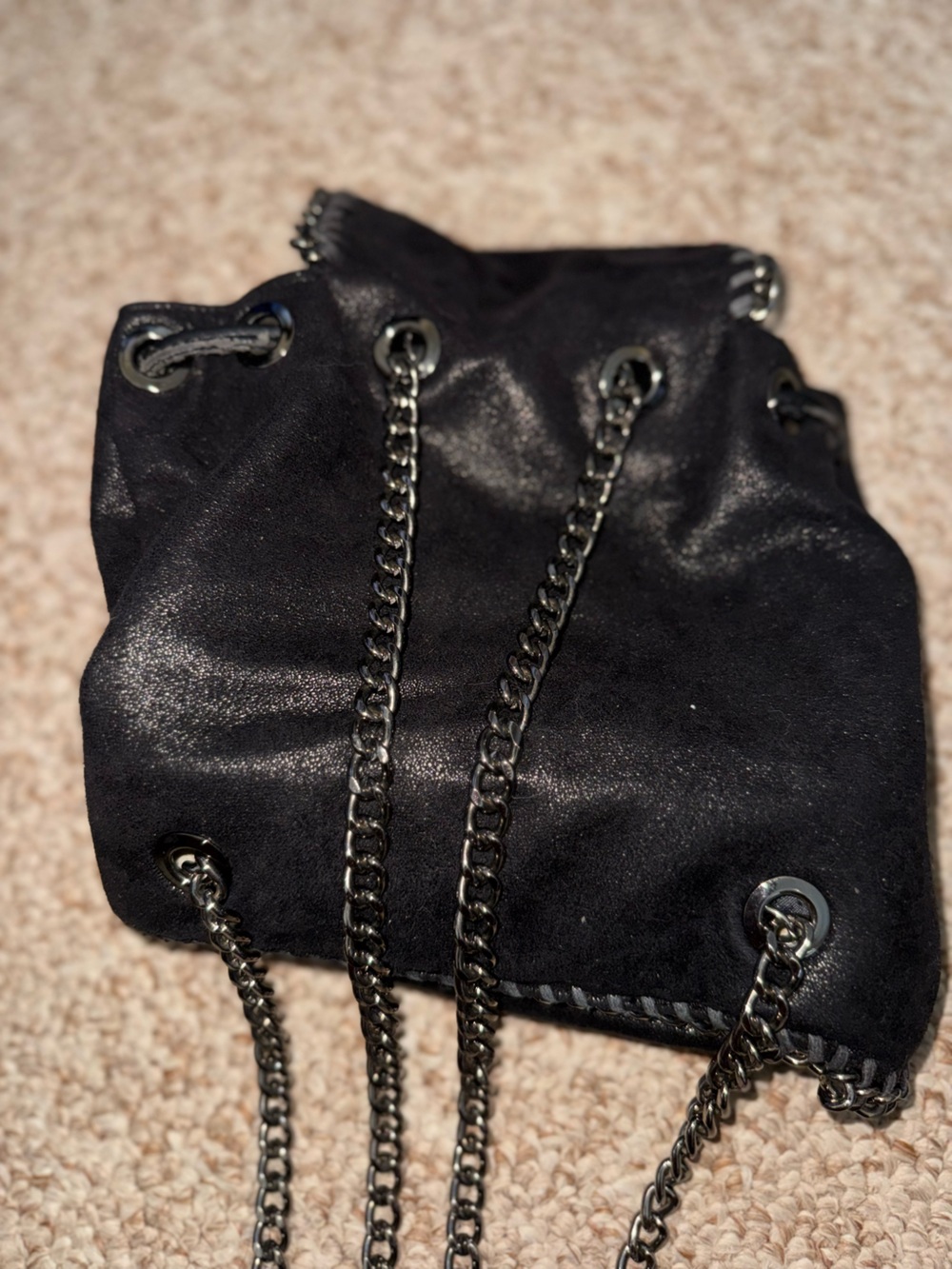 Stella McCartney Black Chain-Trim Shoulder Bag FLAWS - Picture 7 of 8